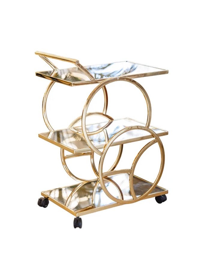 عربة شاي إيجل من الفولاذ المقاوم للصدأ الذهبي